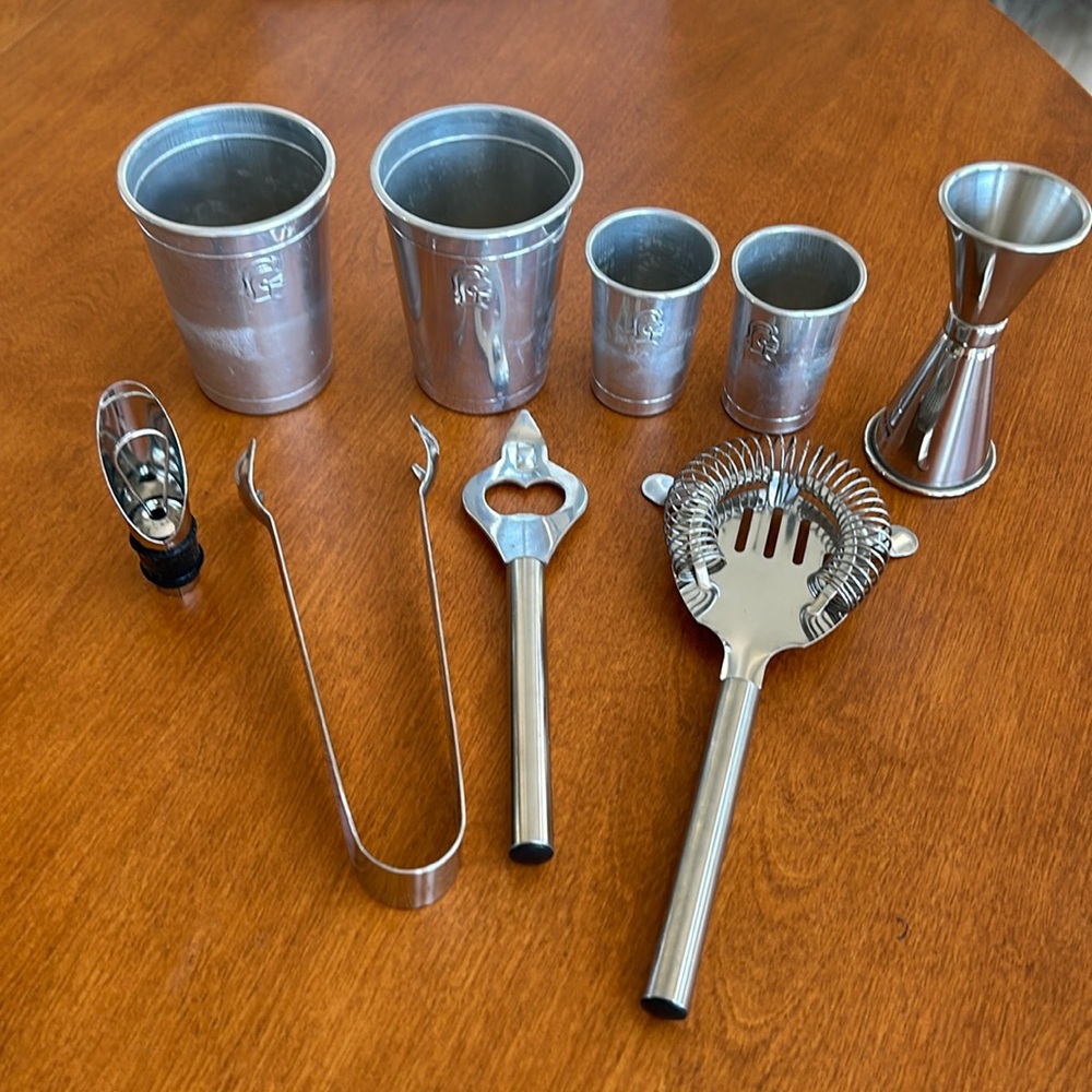Barware, vintage Trojan Head cups